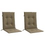 Cojines silla respaldo bajo 2 ud tela taupe melange 100x50x4 cm en Decoración | Comprar online en Foru.es