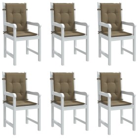 Cojines silla respaldo bajo 6 ud tela taupe melange 100x50x4 cm en Decoración | Comprar online en Foru.es