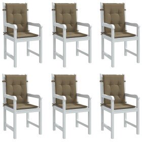 Cojines silla respaldo bajo 6 ud tela taupe melange 100x50x4 cm en Decoración | Comprar online en Foru.es