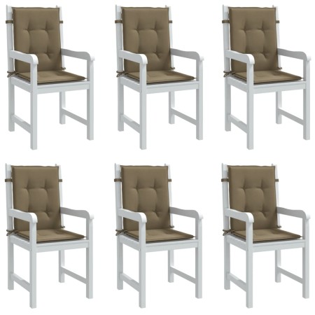 Cojines silla respaldo bajo 6 ud tela taupe melange 100x50x4 cm en Decoración | Comprar online en Foru.es