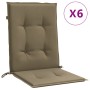 Cojines silla respaldo bajo 6 ud tela taupe melange 100x50x4 cm en Decoración | Comprar online en Foru.es