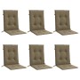 Cojines silla respaldo bajo 6 ud tela taupe melange 100x50x4 cm en Decoración | Comprar online en Foru.es