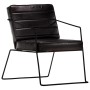 Sillón de cuero auténtico negro de vidaXL, Sillones - Ref: Foro24-284413, Precio: 220,56 €, Descuento: %