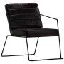 Sillón de cuero auténtico negro de vidaXL, Sillones - Ref: Foro24-284413, Precio: 220,56 €, Descuento: %