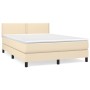 Cama box spring con colchón tela color crema 140x200 cm de vidaXL, Camas y somieres - Ref: Foro24-3139982, Precio: 430,63 €, ...