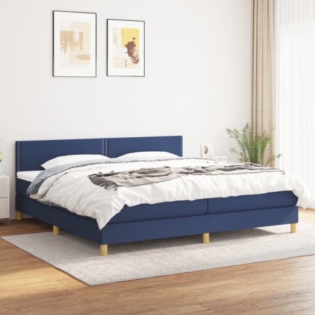 Cama box spring con colchón tela azul 200x200 cm de vidaXL, Camas y somieres - Ref: Foro24-3140567, Precio: 585,91 €, Descuen...