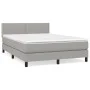 Box spring bed with light gray fabric mattress 140x200 cm by vidaXL, Beds and slatted bases - Ref: Foro24-3139977, Price: 426...