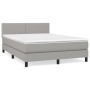 Cama box spring con colchón tela gris claro 140x200 cm de vidaXL, Camas y somieres - Ref: Foro24-3139977, Precio: 416,01 €, D...