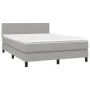 Box spring bed with light gray fabric mattress 140x200 cm by vidaXL, Beds and slatted bases - Ref: Foro24-3139977, Price: 426...