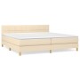 Cama box spring con colchón tela color crema 200x200 cm de vidaXL, Camas y somieres - Ref: Foro24-3140646, Precio: 537,03 €, ...