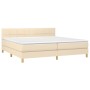 Cama box spring con colchón tela color crema 200x200 cm de vidaXL, Camas y somieres - Ref: Foro24-3140646, Precio: 537,03 €, ...