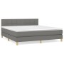 Cama box spring con colchón tela gris oscuro 160x200 cm de vidaXL, Camas y somieres - Ref: Foro24-3140626, Precio: 505,88 €, ...