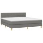 Cama box spring con colchón tela gris oscuro 160x200 cm de vidaXL, Camas y somieres - Ref: Foro24-3140626, Precio: 505,88 €, ...