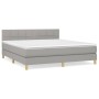 Cama box spring con colchón tela gris claro 160x200 cm de vidaXL, Camas y somieres - Ref: Foro24-3140625, Precio: 495,46 €, D...