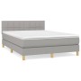 Cama box spring con colchón tela gris claro 140x200 cm de vidaXL, Camas y somieres - Ref: Foro24-3140617, Precio: 427,41 €, D...