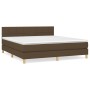 Cama box spring con colchón tela marrón oscuro 180x200 cm de vidaXL, Camas y somieres - Ref: Foro24-3140636, Precio: 541,83 €...