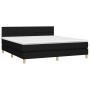 Cama box spring con colchón tela negro 160x200 cm de vidaXL, Camas y somieres - Ref: Foro24-3140627, Precio: 495,22 €, Descue...