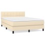 Cama box spring con colchón tela color crema 140x200 cm de vidaXL, Camas y somieres - Ref: Foro24-3140062, Precio: 433,72 €, ...