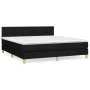 Box spring bed with black fabric mattress 180x200 cm by vidaXL, Beds and slatted bases - Ref: Foro24-3140635, Price: 541,44 €...