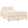 Cama box spring con colchón tela color crema 120x200 cm de vidaXL, Camas y somieres - Ref: Foro24-3140686, Precio: 387,03 €, ...