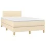 Box spring bed with cream fabric mattress 120x200 cm by vidaXL, Beds and slatted bases - Ref: Foro24-3140686, Price: 376,81 €...