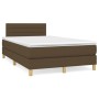 Cama box spring con colchón tela marrón oscuro 120x200 cm de vidaXL, Camas y somieres - Ref: Foro24-3140684, Precio: 371,51 €...