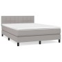 Cama box spring con colchón tela gris claro 140x200 cm de vidaXL, Camas y somieres - Ref: Foro24-3140057, Precio: 426,03 €, D...