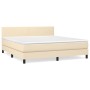 Cama box spring con colchón tela color crema 160x200 cm de vidaXL, Camas y somieres - Ref: Foro24-3139910, Precio: 503,07 €, ...