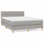 Cama box spring con colchón tela gris claro 140x200 cm de vidaXL, Camas y somieres - Ref: Foro24-3140697, Precio: 427,76 €, D...