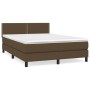Cama box spring con colchón tela marrón oscuro 140x200 cm de vidaXL, Camas y somieres - Ref: Foro24-3139980, Precio: 417,63 €...