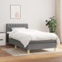 Cama box spring con colchón tela gris oscuro 90x200 cm de vidaXL, Camas y somieres - Ref: Foro24-3140826, Precio: 304,79 €, D...