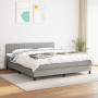 Cama box spring con colchón tela gris claro 180x200 cm de vidaXL, Camas y somieres - Ref: Foro24-3140233, Precio: 531,70 €, D...