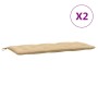 Cojines para banco jardín 2 uds tela beige melange 120x50x7 cm en Decoración | Comprar online en Foru.es
