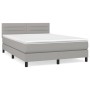 Cama box spring con colchón tela gris claro 140x200 cm de vidaXL, Camas y somieres - Ref: Foro24-3140137, Precio: 426,28 €, D...