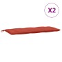Cojines para banco jardín 2 uds tela rojo melange 120x50x7 cm en Decoración | Comprar online en Foru.es