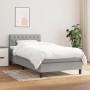 Cama box spring con colchón tela gris claro 100x200 cm de vidaXL, Camas y somieres - Ref: Foro24-3140273, Precio: 321,86 €, D...