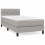 Cama box spring con colchón tela gris claro 100x200 cm de vidaXL, Camas y somieres - Ref: Foro24-3140273, Precio: 321,86 €, D...