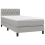 Cama box spring con colchón tela gris claro 100x200 cm de vidaXL, Camas y somieres - Ref: Foro24-3140273, Precio: 321,86 €, D...