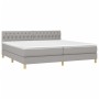Cama box spring con colchón tela gris claro 200x200 cm de vidaXL, Camas y somieres - Ref: Foro24-3140881, Precio: 572,46 €, D...
