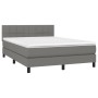 Cama box spring con colchón tela gris oscuro 140x190 cm de vidaXL, Camas y somieres - Ref: Foro24-3140050, Precio: 473,75 €, ...