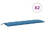 Cojines para banco jardín 2 uds tela azul melange 180x50x7 cm en Decoración | Comprar online en Foru.es