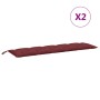 Cojines banco jardín 2 uds tela rojo tinto melange 180x50x7 cm en Decoración | Comprar online en Foru.es