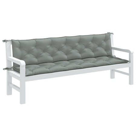 Cojines banco jardín 2 uds tela gris claro melange 200x50x7 cm en Decoración | Comprar online en Foru.es