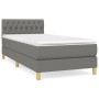 Cama box spring con colchón tela gris oscuro 100x200 cm de vidaXL, Camas y somieres - Ref: Foro24-3140834, Precio: 305,37 €, ...