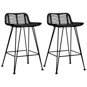 Taburetes de cocina 2 unidades ratán negro de vidaXL, Taburetes de cocina - Ref: Foro24-285233, Precio: 274,51 €, Descuento: %