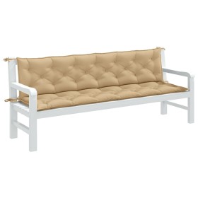 Cojines para banco jardín 2 uds tela beige melange 200x50x7 cm en Decoración | Comprar online en Foru.es