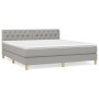Cama box spring con colchón tela gris claro 160x200 cm de vidaXL, Camas y somieres - Ref: Foro24-3140865, Precio: 511,02 €, D...