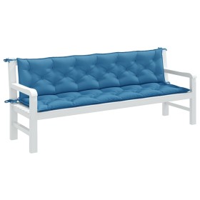 Cojines para banco jardín 2 uds tela azul melange 200x50x7 cm en Decoración | Comprar online en Foru.es