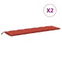 Cojines para banco jardín 2 uds tela rojo melange 200x50x7 cm en Decoración | Comprar online en Foru.es