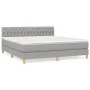 Box spring bed with light gray fabric mattress 180x200 cm by vidaXL, Beds and slatted bases - Ref: Foro24-3140873, Price: 509...